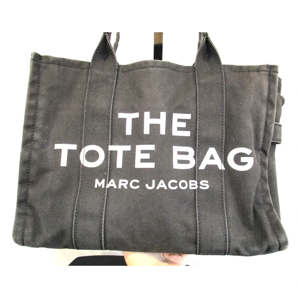 Marc Jacobs "THE TOTE BAG" Black Canvas Large 16" Purse - Picture 6 of 10